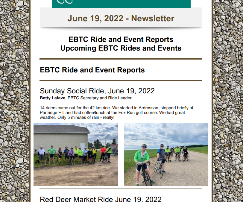June 19, 2022 Newsletter