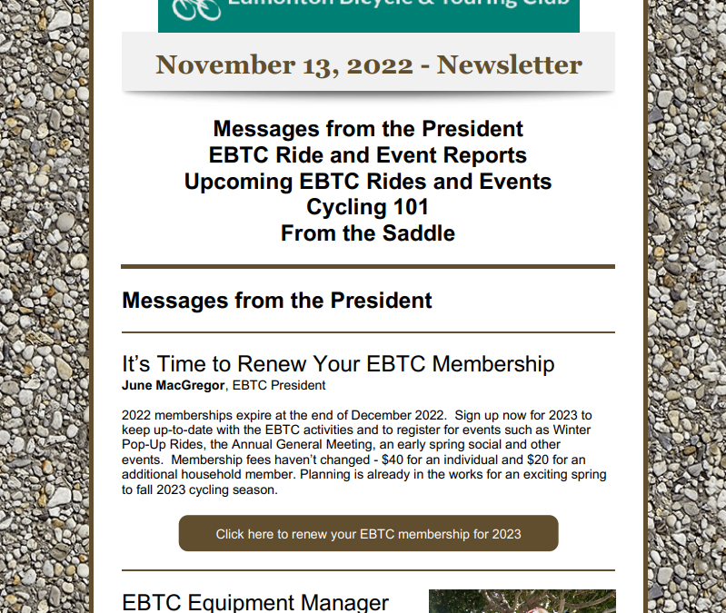 Nov 13, 2022 Newsletter